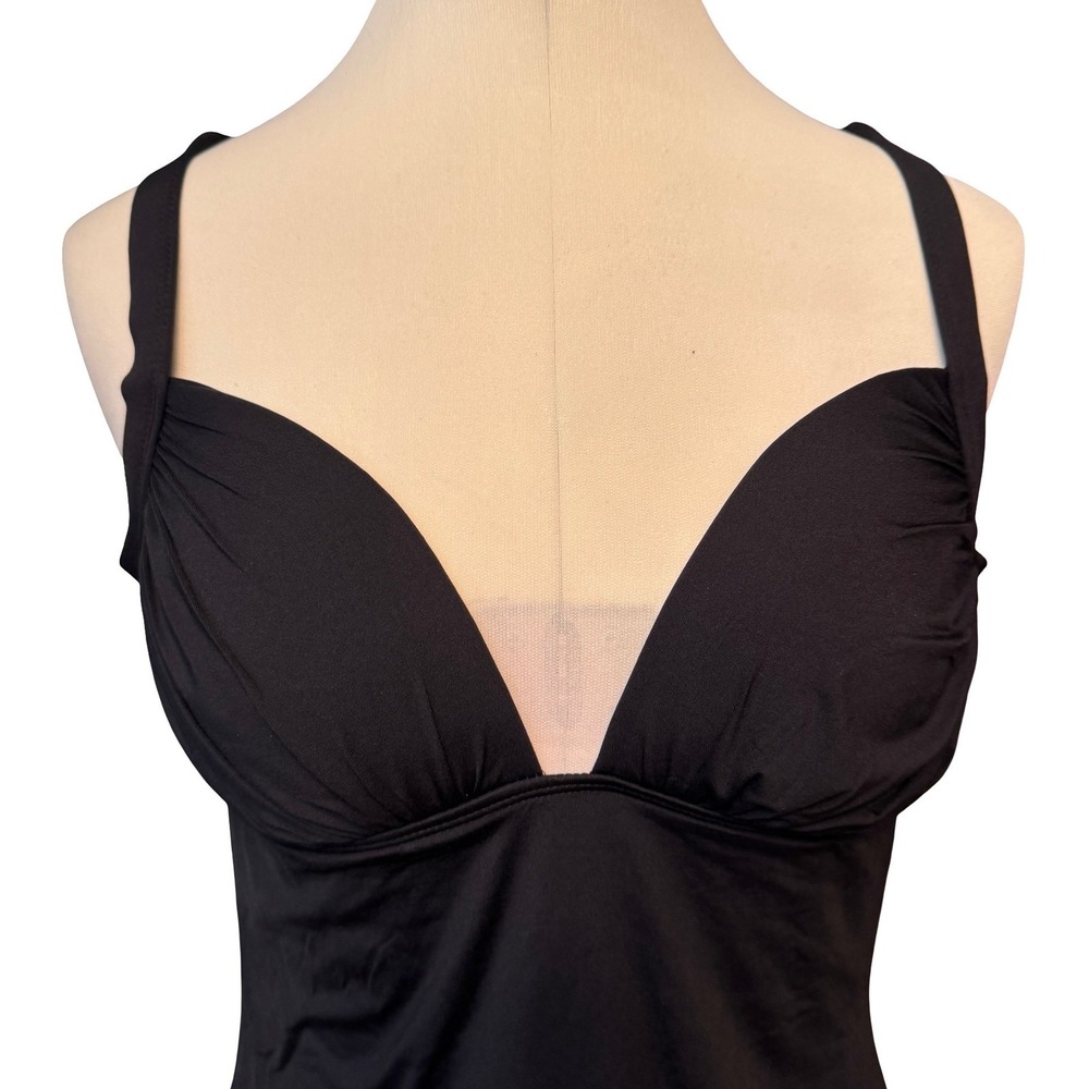 Cole of California Tankini Top Women Medium Black Swimsuit Convertible NEW - Picture 5 of 15